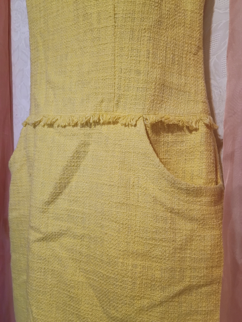 Calvin Klein Bright Yellow Sleeveless Textured Midi Dress - Picture 4 of 10